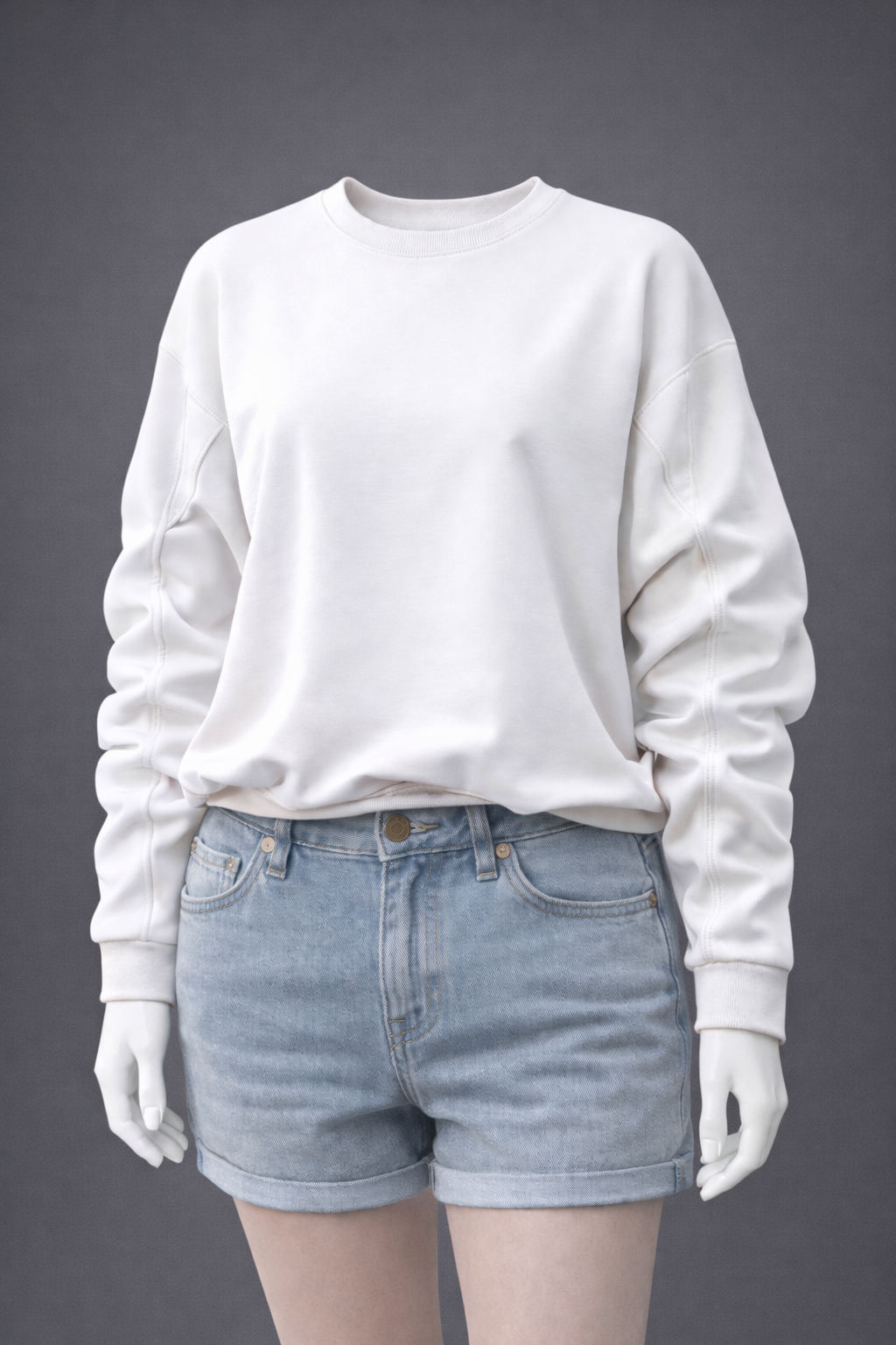 Pullover mit Raffung am Bund und Ärmeln